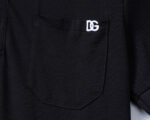 Dolce Gabbana Black Contrast Edge Pocket Embroidered Logo Men Casual Short Sleeve Polo Shirt - Image 7