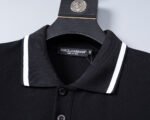 Dolce Gabbana Black Contrast Edge Pocket Embroidered Logo Men Casual Short Sleeve Polo Shirt - Image 5