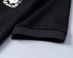 Amiri Black Contrast Collar Embroidered Shield Badge Men Casual Short Sleeve Polo Shirt - Image 6