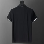Amiri Black Contrast Edge Letter Printed Men Casual Short Sleeve Polo Shirt - Image 2