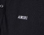 Amiri Black Contrast Edge Letter Printed Men Casual Short Sleeve Polo Shirt - Image 8