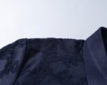 Amiri Navy Geometric Jacquard Embossed Logo Men Casual Short Sleeve Polo Shirt - Image 8