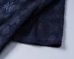 Amiri Navy Geometric Jacquard Embossed Logo Men Casual Short Sleeve Polo Shirt - Image 5