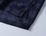Amiri Navy Geometric Jacquard Embossed Logo Men Casual Short Sleeve Polo Shirt - Image 4