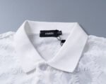 Amiri White Geometric Jacquard Embossed Logo Men Casual Short Sleeve Polo Shirt - Image 9