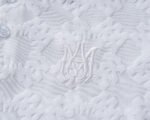 Amiri White Geometric Jacquard Embossed Logo Men Casual Short Sleeve Polo Shirt - Image 7