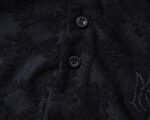 Amiri Black Geometric Jacquard Embossed Logo Men Casual Short Sleeve Polo Shirt - Image 5