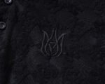 Amiri Black Geometric Jacquard Embossed Logo Men Casual Short Sleeve Polo Shirt - Image 4