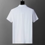 Moncler White Round Patch Decor Sleeve Letter Men Casual Short Sleeve Polo Shirt - Image 2