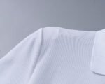 Moncler White Round Patch Decor Sleeve Letter Men Casual Short Sleeve Polo Shirt - Image 8