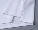 Moncler White Round Patch Decor Sleeve Letter Men Casual Short Sleeve Polo Shirt - Image 4