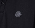 Moncler Black Round Patch Decor Sleeve Letter Men Casual Short Sleeve Polo Shirt - Image 8