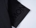 Moncler Black Round Patch Decor Sleeve Letter Men Casual Short Sleeve Polo Shirt - Image 5