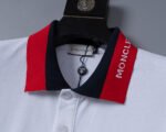 Moncler White Round Patch Decor Sleeve Letter Men Casual Short Sleeve Polo Shirt - Image 8