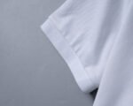 Moncler White Round Patch Decor Sleeve Letter Men Casual Short Sleeve Polo Shirt - Image 6