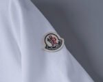 Moncler White Round Patch Decor Sleeve Letter Men Casual Short Sleeve Polo Shirt - Image 5