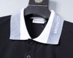 Moncler Black Color Block Collar Sleeve Badge Men Casual Short Sleeve Polo Shirt - Image 8