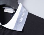 Moncler Black Color Block Collar Sleeve Badge Men Casual Short Sleeve Polo Shirt - Image 7