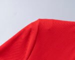Moncler Red White Striped Collar Letter Embroidered Men Casual Short Sleeve Polo Shirt - Image 5