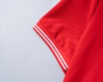 Moncler Red White Striped Collar Letter Embroidered Men Casual Short Sleeve Polo Shirt - Image 4