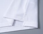 Moncler Black Striped Collar Letter Embroidered Men Short Sleeve Polo Shirt In White - Image 4