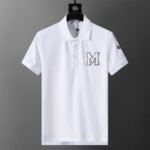 Moncler Minimal Big M Letter Patch Casual Men Short Sleeve Polo Shirt