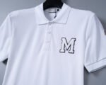 Moncler Minimal Big M Letter Patch Casual Men Short Sleeve Polo Shirt - Image 9