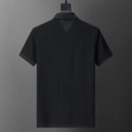Moncler Black Minimal Big M Letter Patch Casual Men Short Sleeve Polo Shirt - Image 2