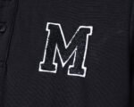 Moncler Black Minimal Big M Letter Patch Casual Men Short Sleeve Polo Shirt - Image 8