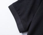 Moncler Black Minimal Big M Letter Patch Casual Men Short Sleeve Polo Shirt - Image 6