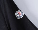 Moncler Black Minimal Big M Letter Patch Casual Men Short Sleeve Polo Shirt - Image 5