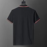 Gucci Black Green Red Striped Pocket Letter Men Casual Short Sleeve Polo Shirt - Image 2