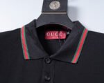 Gucci Black Green Red Striped Pocket Letter Men Casual Short Sleeve Polo Shirt - Image 5