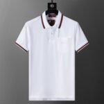 Gucci White Green Red Striped Pocket Letter Men Casual Short Sleeve Polo Shirt