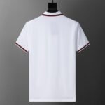 Gucci White Green Red Striped Pocket Letter Men Casual Short Sleeve Polo Shirt - Image 2