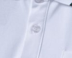Gucci White Green Red Striped Pocket Letter Men Casual Short Sleeve Polo Shirt - Image 6