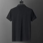 Moncler Black Zipper Placket Pocket Badge Men Casual Short Sleeve Polo Shirt - Image 2