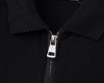Moncler Black Zipper Placket Pocket Badge Men Casual Short Sleeve Polo Shirt - Image 5