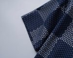 Louis Vuitton Navy Checkerboard Jacquard Rhinestone Letter Men Casual Short Sleeve T-Shirt - Image 5