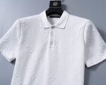 Louis Vuitton White Full Floral Embossed Jacquard Men Casual Short Sleeve Polo Shirt - Image 9