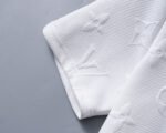 Louis Vuitton White Full Floral Embossed Jacquard Men Casual Short Sleeve Polo Shirt - Image 7