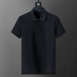 Louis Vuitton Black Full Floral Embossed Jacquard Men Casual Short Sleeve Polo Shirt