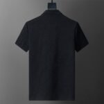 Louis Vuitton Black Full Floral Embossed Jacquard Men Casual Short Sleeve Polo Shirt - Image 2