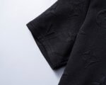 Louis Vuitton Black Full Floral Embossed Jacquard Men Casual Short Sleeve Polo Shirt - Image 6