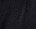 Louis Vuitton Black Full Floral Embossed Jacquard Men Casual Short Sleeve Polo Shirt - Image 5