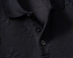 Louis Vuitton Black Full Floral Embossed Jacquard Men Casual Short Sleeve Polo Shirt - Image 4