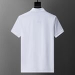 Prada White Half Zip Neck Triangle Badge Men Casual Short Sleeve Polo Shirt - Image 2