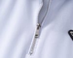 Prada White Half Zip Neck Triangle Badge Men Casual Short Sleeve Polo Shirt - Image 5