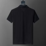 Prada Black Half Zip Neck Triangle Badge Men Casual Short Sleeve Polo Shirt - Image 2