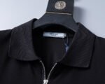 Prada Black Half Zip Neck Triangle Badge Men Casual Short Sleeve Polo Shirt - Image 8